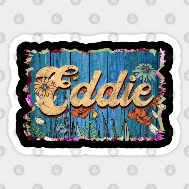 Retro Eddie Name Flowers Limited Edition Proud Classic Styles Sticker by Friday The 13th